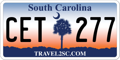 SC license plate CET277