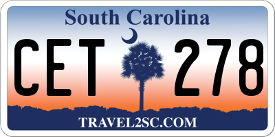 SC license plate CET278