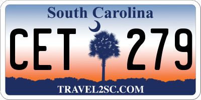SC license plate CET279