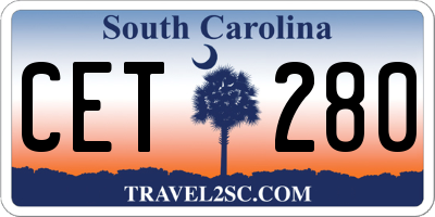 SC license plate CET280