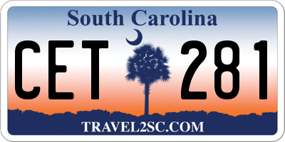 SC license plate CET281