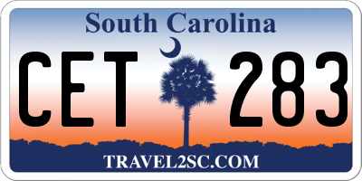 SC license plate CET283