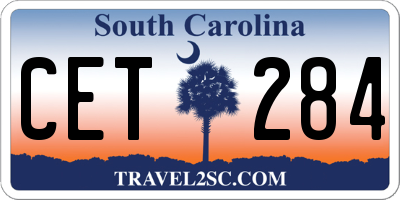SC license plate CET284