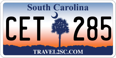 SC license plate CET285
