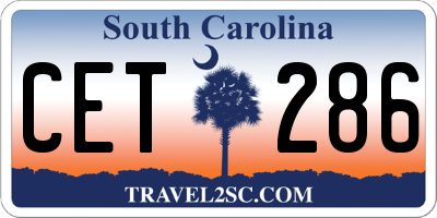 SC license plate CET286