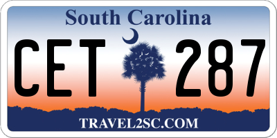 SC license plate CET287
