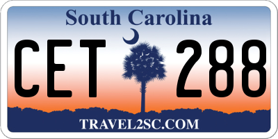SC license plate CET288