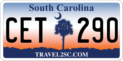 SC license plate CET290