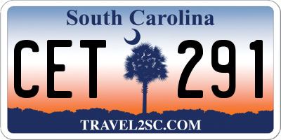 SC license plate CET291