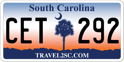 SC license plate CET292