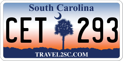 SC license plate CET293