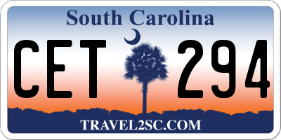 SC license plate CET294