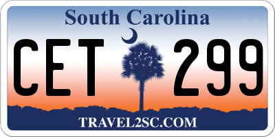 SC license plate CET299