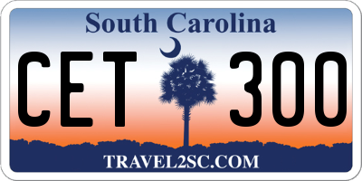 SC license plate CET300
