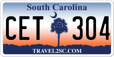 SC license plate CET304