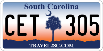 SC license plate CET305