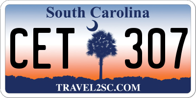 SC license plate CET307