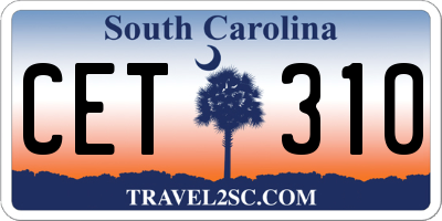 SC license plate CET310