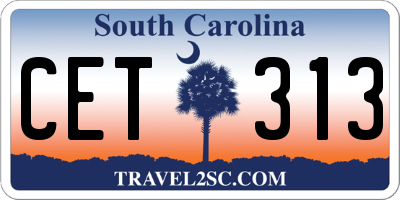 SC license plate CET313