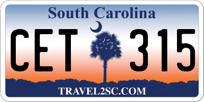 SC license plate CET315