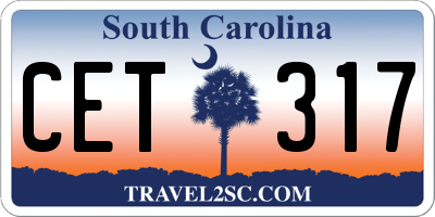 SC license plate CET317
