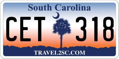 SC license plate CET318