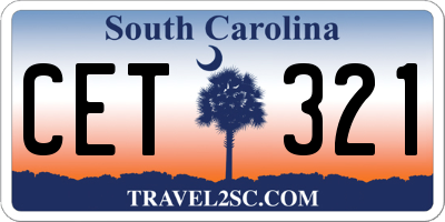 SC license plate CET321