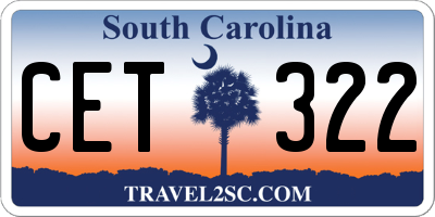 SC license plate CET322