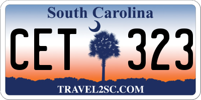 SC license plate CET323