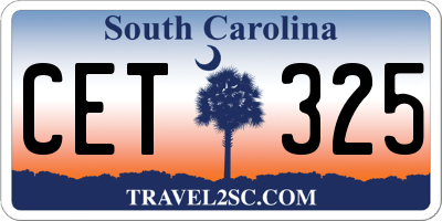 SC license plate CET325