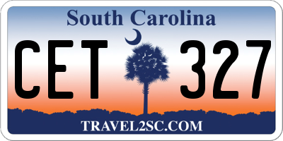 SC license plate CET327