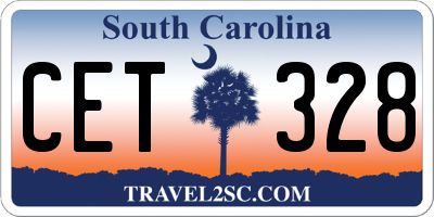 SC license plate CET328