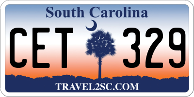 SC license plate CET329