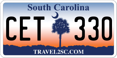 SC license plate CET330