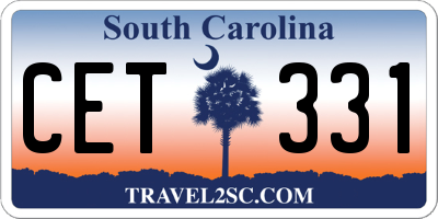 SC license plate CET331
