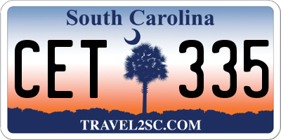 SC license plate CET335