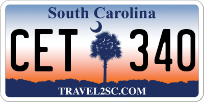 SC license plate CET340