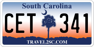 SC license plate CET341