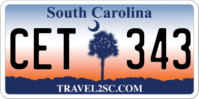 SC license plate CET343