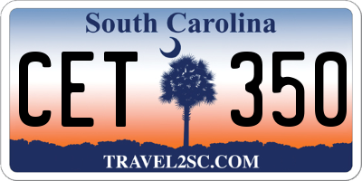 SC license plate CET350