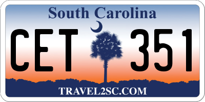 SC license plate CET351