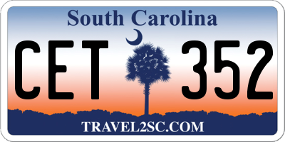 SC license plate CET352