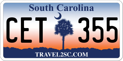 SC license plate CET355