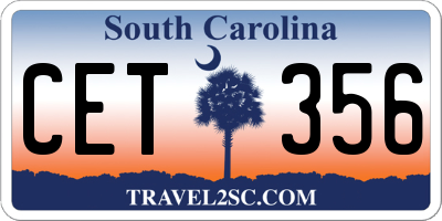 SC license plate CET356