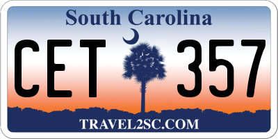 SC license plate CET357