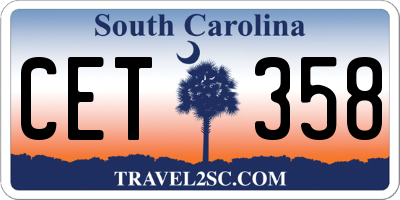 SC license plate CET358