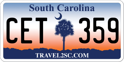 SC license plate CET359