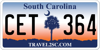 SC license plate CET364