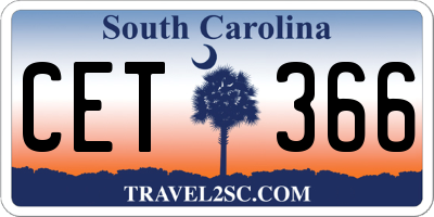 SC license plate CET366
