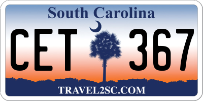 SC license plate CET367
